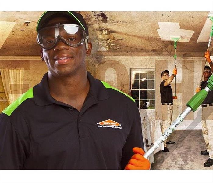 SERVPRO professionals with dry sponges